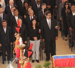 Su Alteza Real el Príncipe de Asturias durante el funeral del presidente de la República Bolivariana de Venezuela, Hugo Chávez